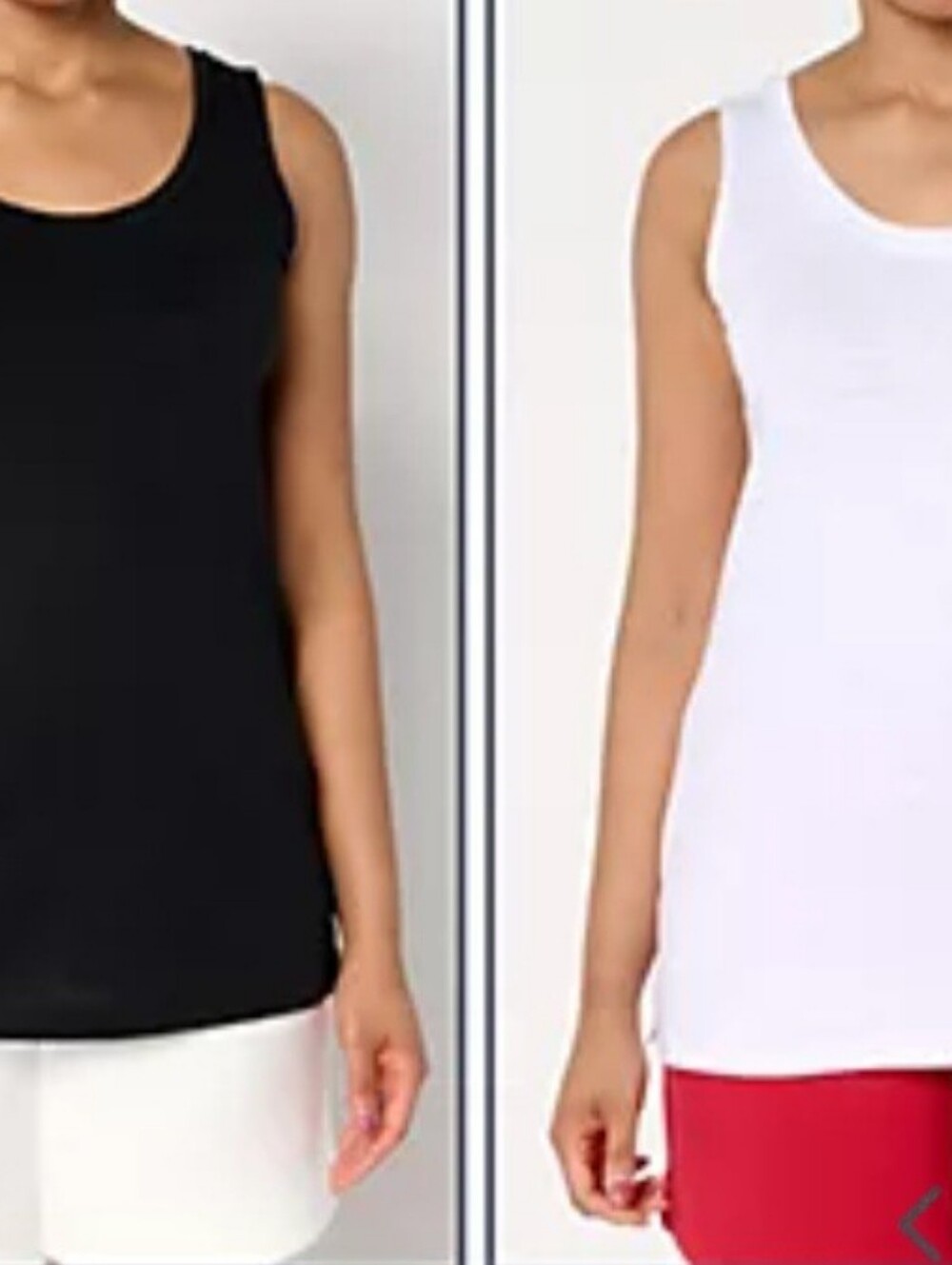 Belle By Kim Gravel Set Of 2 Slub Knit Tanks NEW 1X